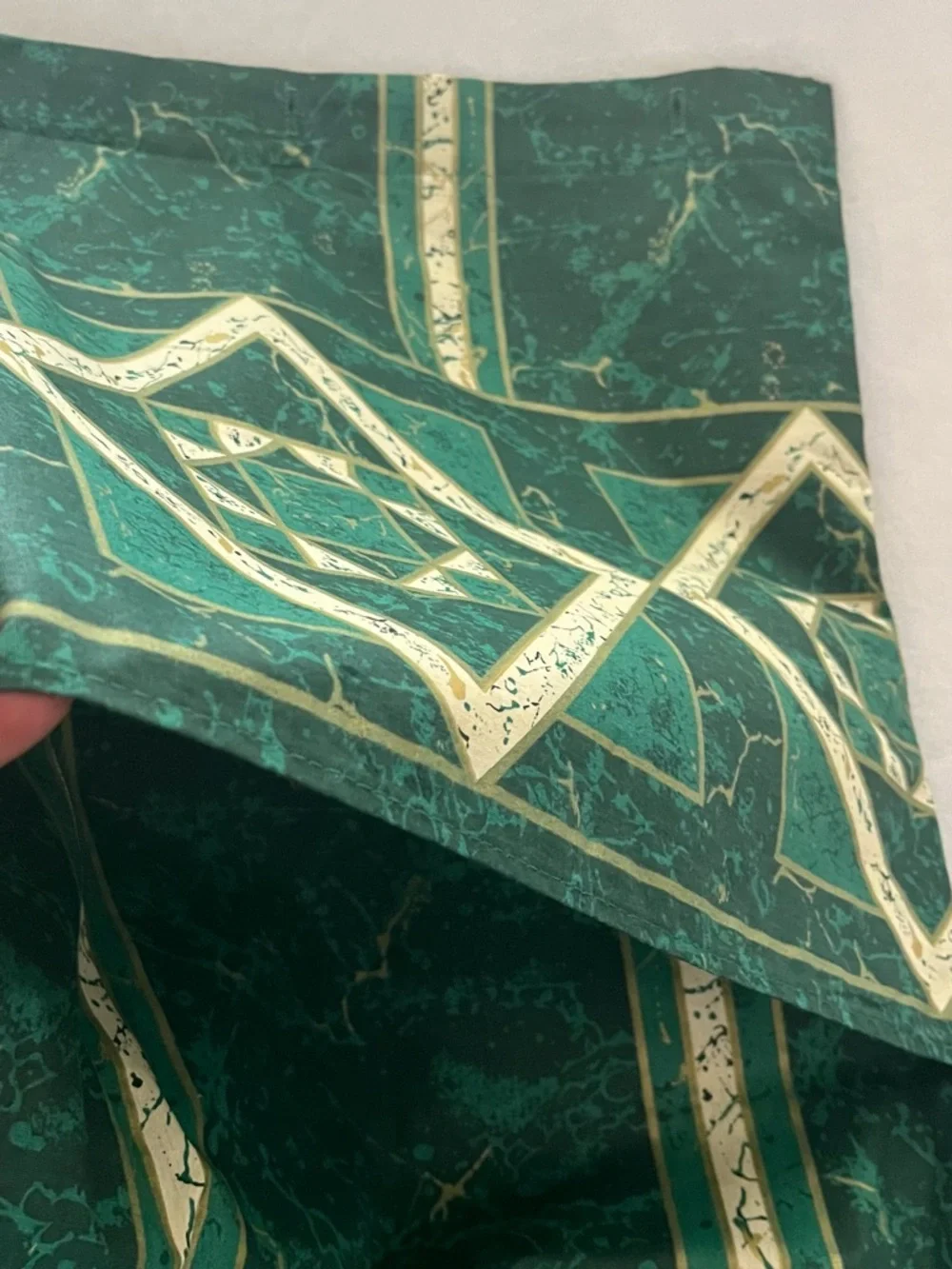 Vintage Green & Gold Marble Shower Curtain Towels & Curtain Hooks Set